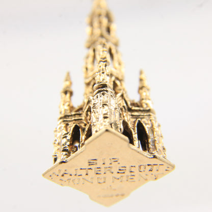 Vintage 9ct Hallmarked Gold Scott Monument Pendant Charm Edinburgh Landmark
