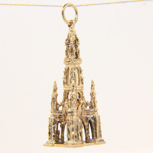 Vintage 9ct Hallmarked Gold Scott Monument Pendant Charm Edinburgh Landmark