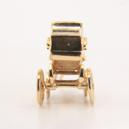 Vintage 9ct Hallmarked Gold Pram Pendant Charm Baby Carriage New Baby Gift