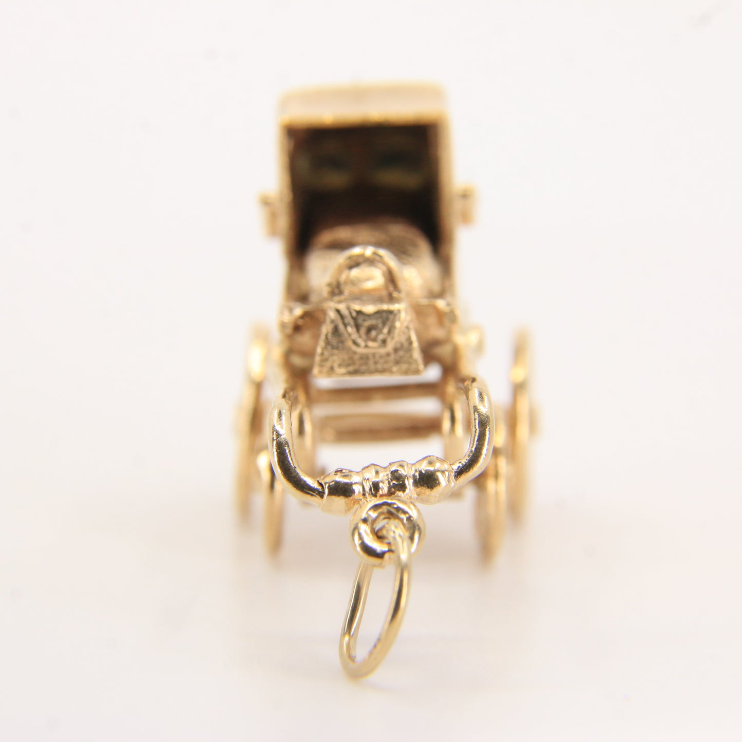 Vintage 9ct Hallmarked Gold Pram Pendant Charm Baby Carriage New Baby Gift