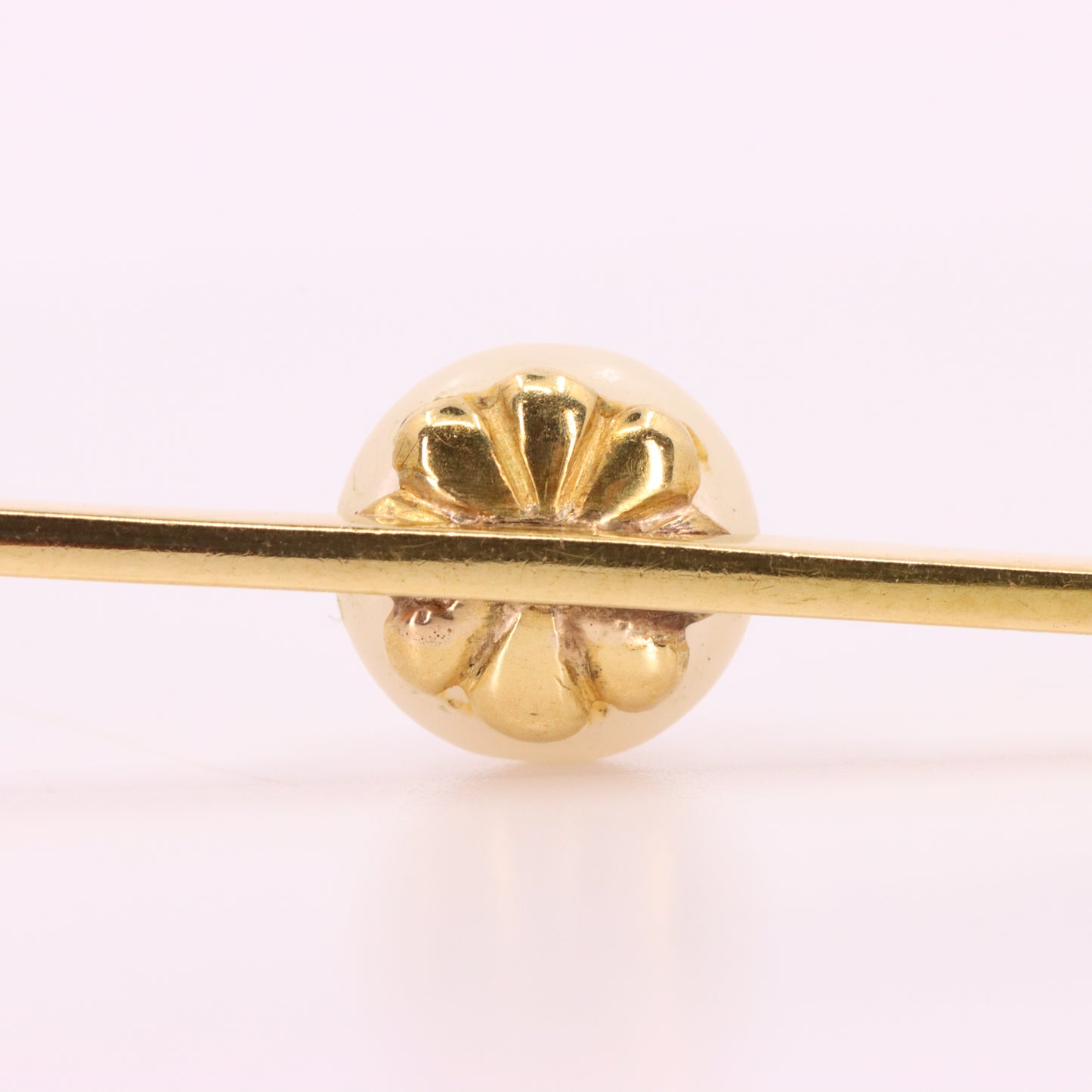 Vintage 15ct Yellow Gold Scottish Freshwater River Pearl Bar Brooch Boxed Gift