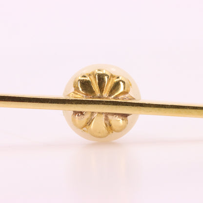 Vintage 15ct Yellow Gold Scottish Freshwater River Pearl Bar Brooch Boxed Gift