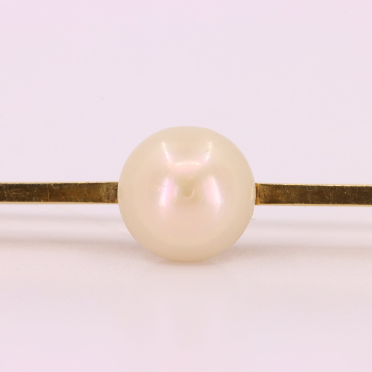 Vintage 15ct Yellow Gold Scottish Freshwater River Pearl Bar Brooch Boxed Gift