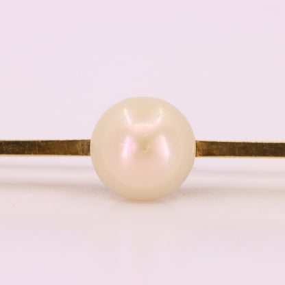 Vintage 15ct Yellow Gold Scottish Freshwater River Pearl Bar Brooch Boxed Gift