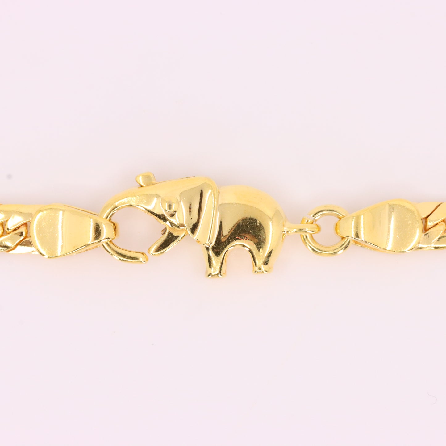 Vintage 9ct Hallmarked Yellow Gold Elephant African Wildlife 18 Inch Necklace Boxed
