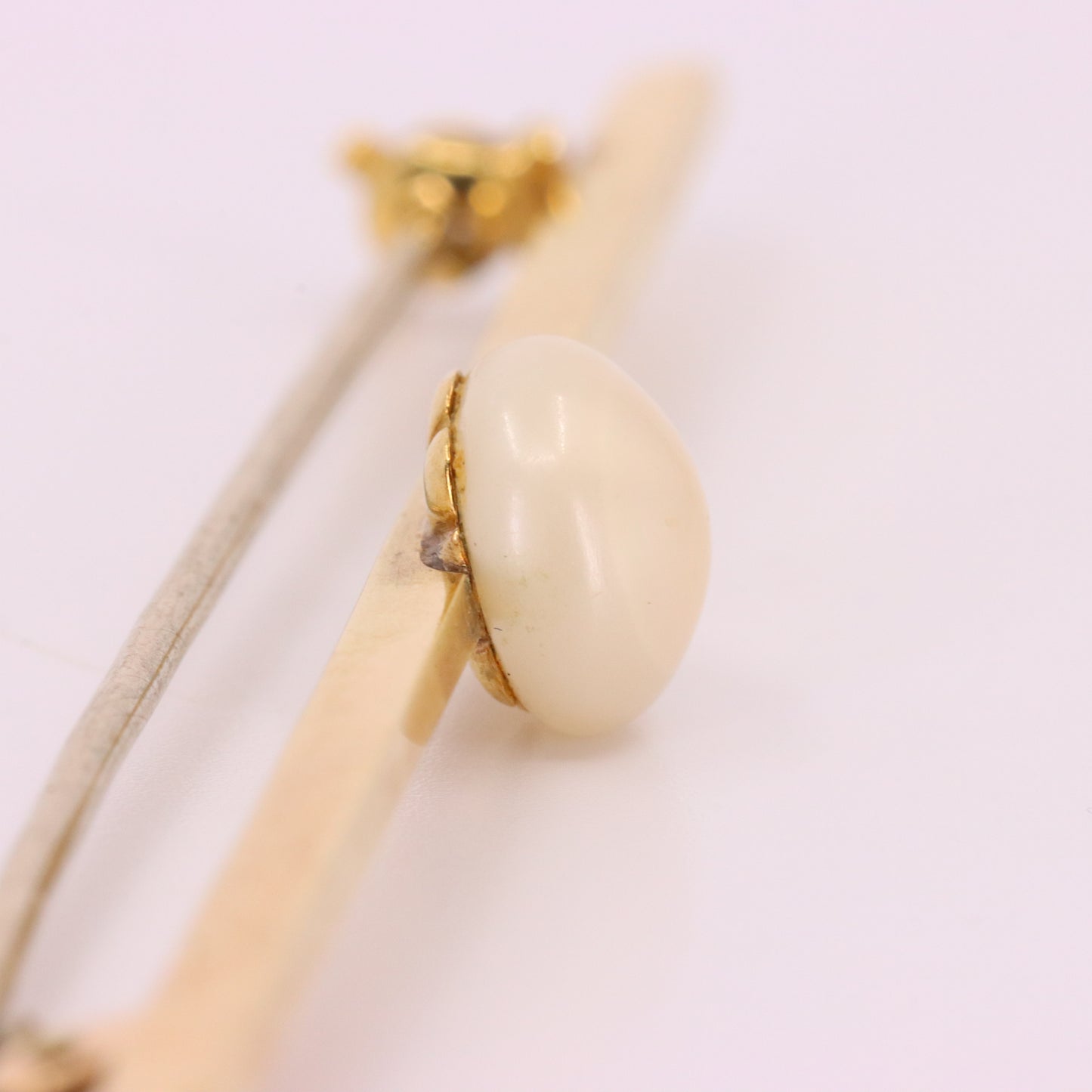 Vintage 15ct Yellow Gold Scottish Freshwater River Pearl Bar Brooch Boxed Gift