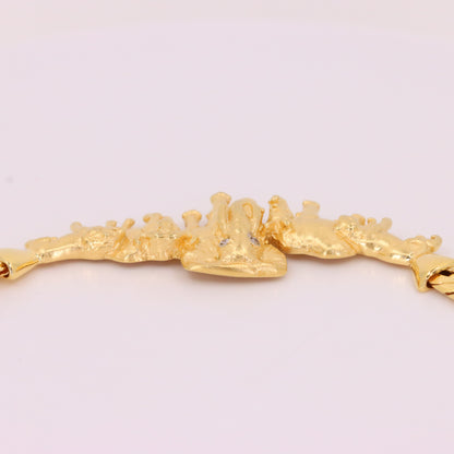 Vintage 9ct Hallmarked Yellow Gold Elephant African Wildlife 18 Inch Necklace Boxed