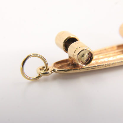 Vintage 9ct Hallmarked Gold Skateboard Charm Pendant Old School Skater Gift