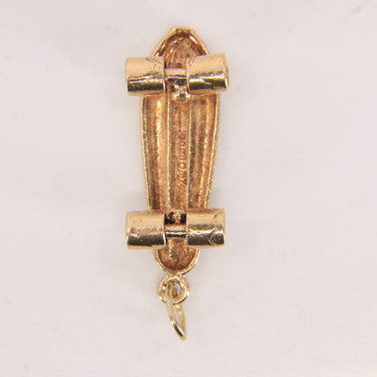 Vintage 9ct Hallmarked Gold Skateboard Charm Pendant Old School Skater Gift