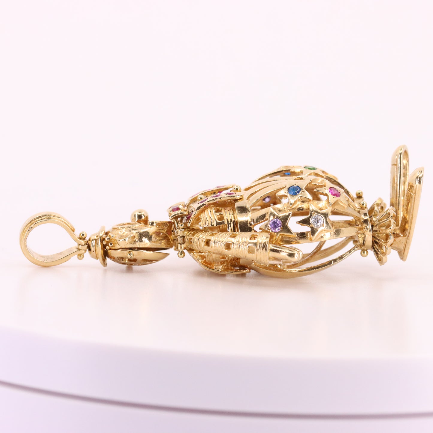 Vintage 9ct Hallmarked Yellow Gold Articulated Clown Pendant Circus Charm Gift