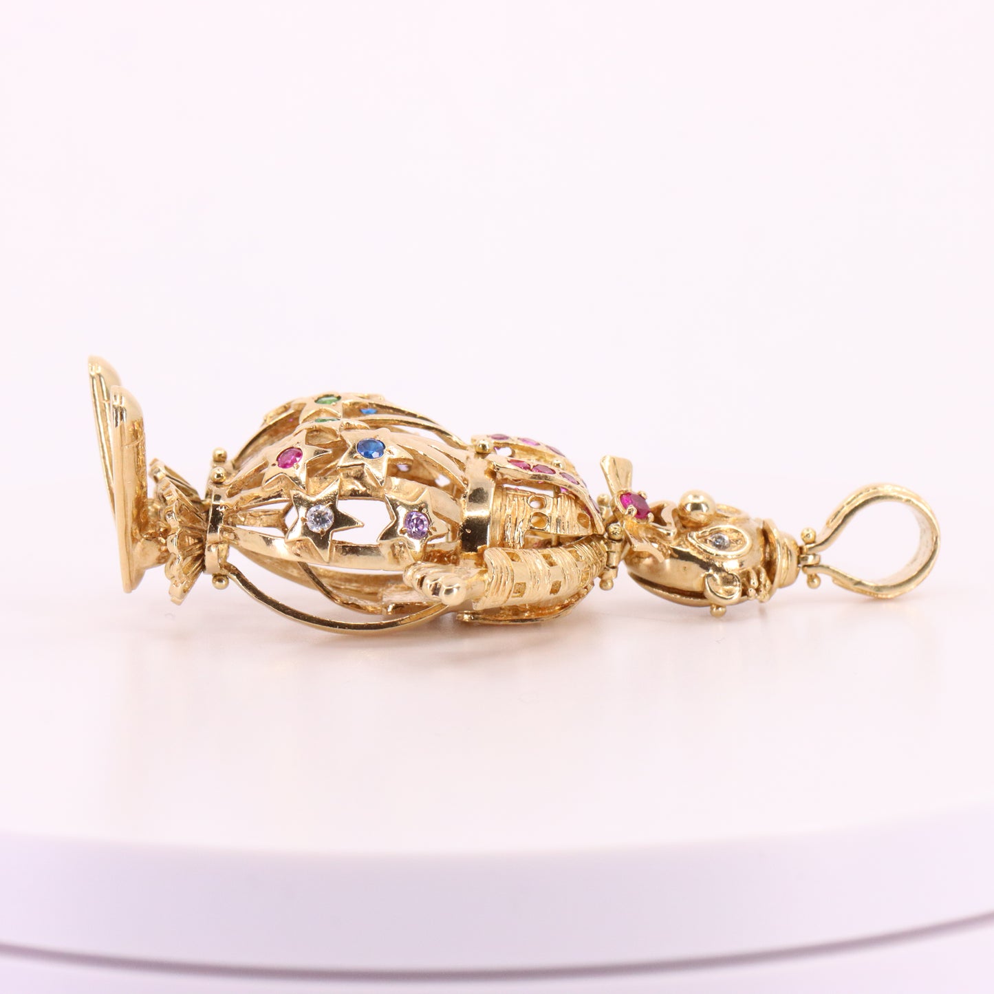 Vintage 9ct Hallmarked Yellow Gold Articulated Clown Pendant Circus Charm Gift