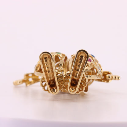 Vintage 9ct Hallmarked Yellow Gold Articulated Clown Pendant Circus Charm Gift