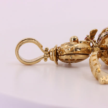 Vintage 9ct Hallmarked Yellow Gold Articulated Clown Pendant Circus Charm Gift