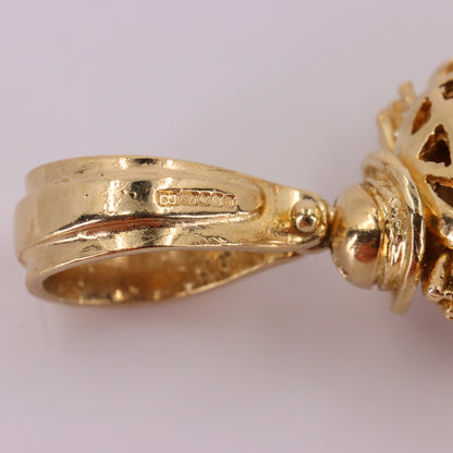Vintage 9ct Hallmarked Yellow Gold Articulated Clown Pendant Circus Charm Gift