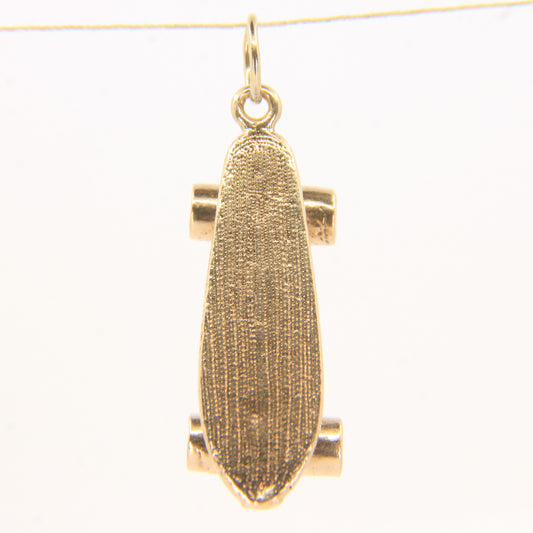 Vintage 9ct Hallmarked Gold Skateboard Charm Pendant Old School Skater Gift