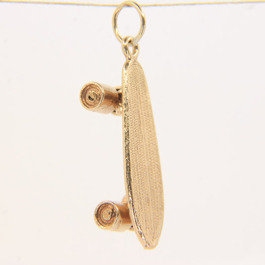 Vintage 9ct Hallmarked Gold Skateboard Charm Pendant Old School Skater Gift