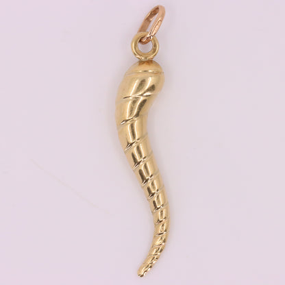 Vintage 9ct Hallmarked Gold Cornucopia Horn Of Plenty Pendant Lucky Charm Gift