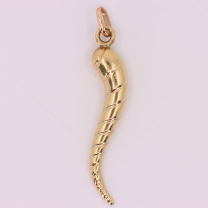 Vintage 9ct Hallmarked Gold Cornucopia Horn Of Plenty Pendant Lucky Charm Gift