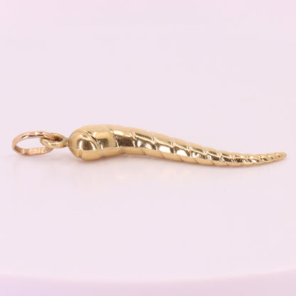 Vintage 9ct Hallmarked Gold Cornucopia Horn Of Plenty Pendant Lucky Charm Gift