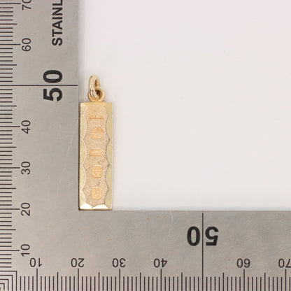 Vintage 9ct Hallmarked Yellow Gold 4g Ingot Pendant Charm Birmingham 1979 Gift