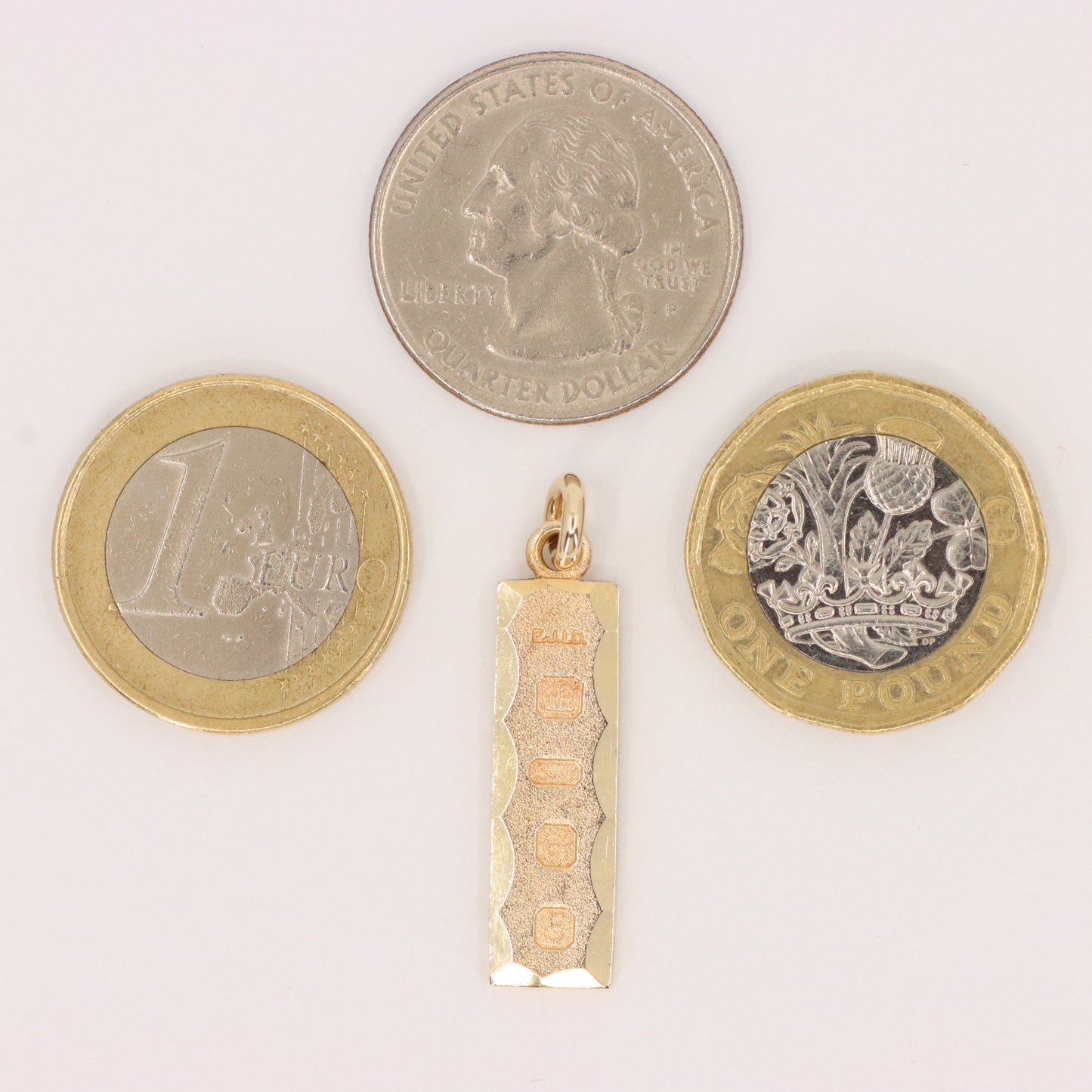 Vintage 9ct Hallmarked Yellow Gold 4g Ingot Pendant Charm Birmingham 1979 Gift