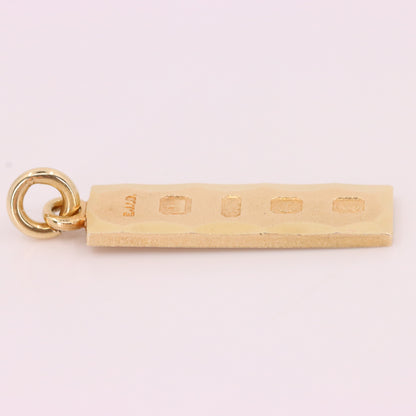 Vintage 9ct Hallmarked Yellow Gold 4g Ingot Pendant Charm Birmingham 1979 Gift