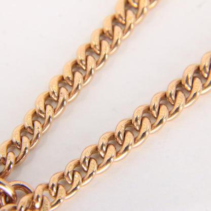 Antique Solid 9ct Rose Gold Double Albert Watch Chain T Bar Guard Chain