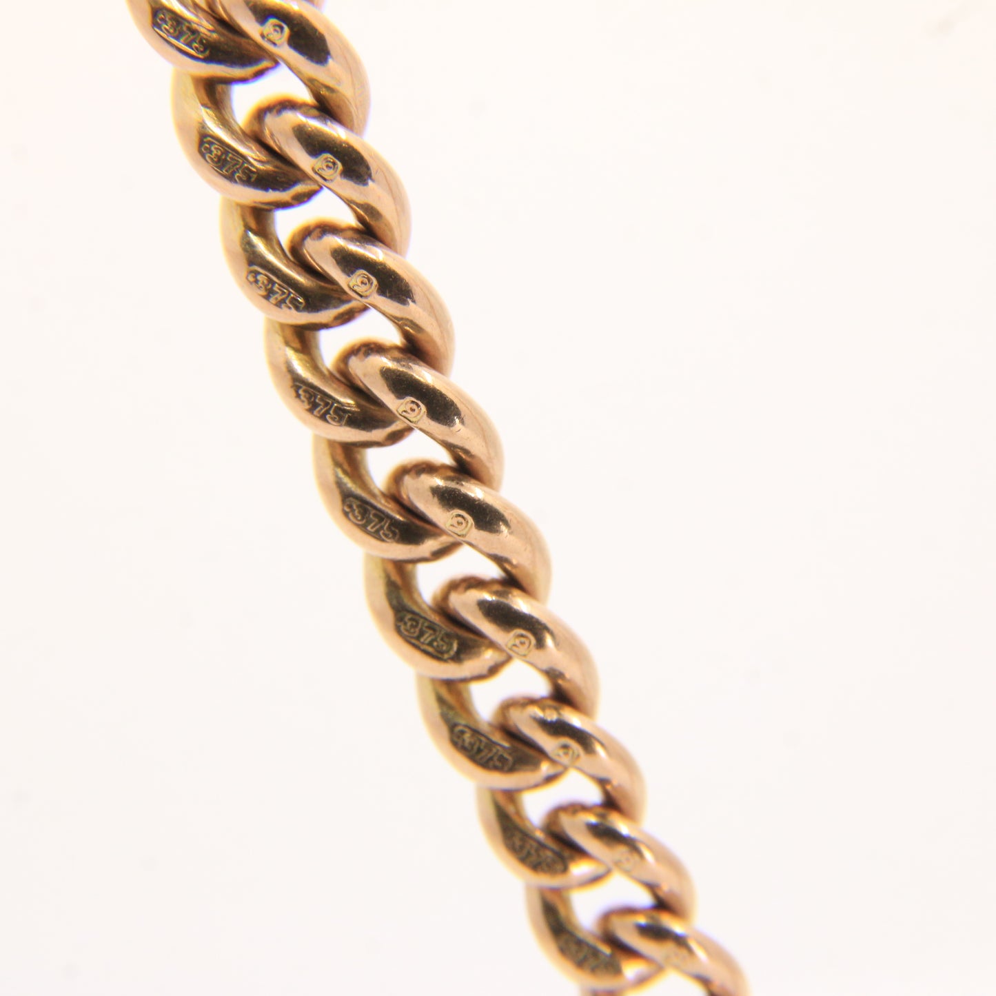 Antique Solid 9ct Rose Gold Double Albert Watch Chain T Bar Guard Chain