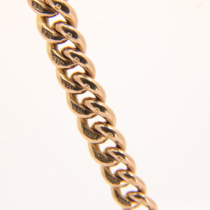 Antique Solid 9ct Rose Gold Double Albert Watch Chain T Bar Guard Chain