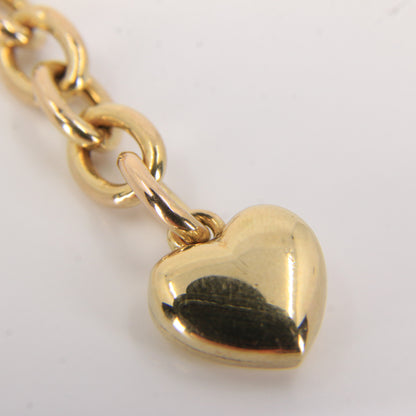 Vintage 9ct Hallmarked Gold Chain Necklace T Bar Heart Drop 16.5 Inch Gift