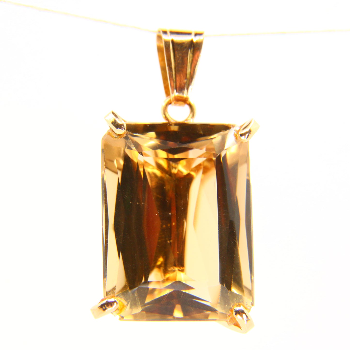 Vintage 18K Citrine Pendant 18 Carat Yellow Gold Charm