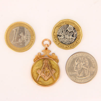 Vintage 9ct Masonic Solid Gold Fob Yellow Gold Hallmarked Birmingham 1969 Freemason Mason Pendant Loyalty Charm Gift