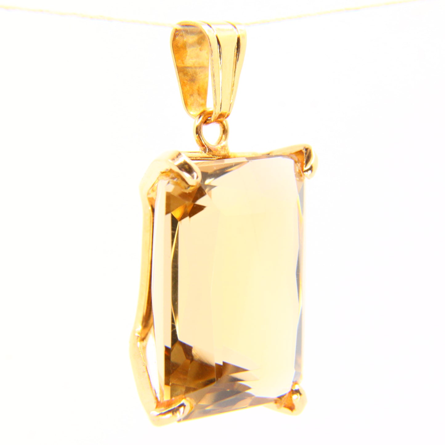 Vintage 18K Citrine Pendant 18 Carat Yellow Gold Charm