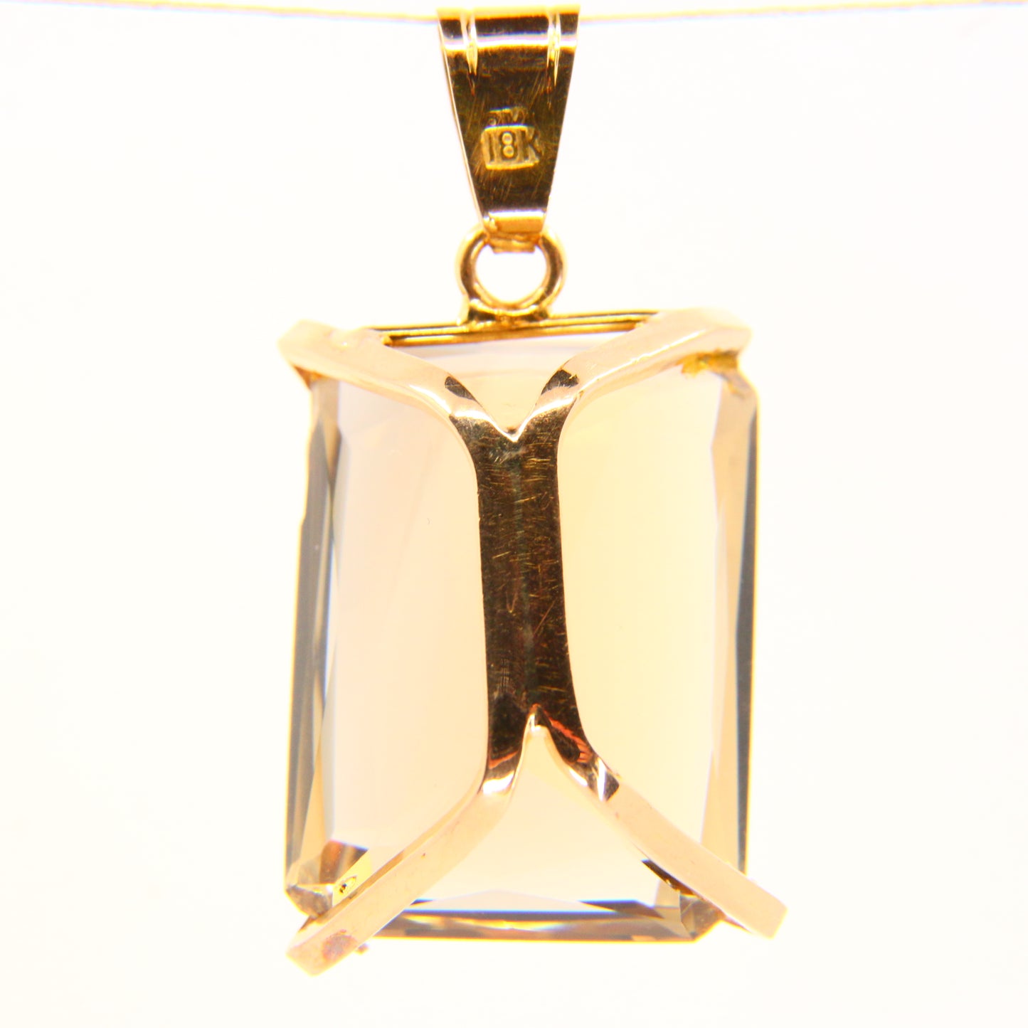 Vintage 18K Citrine Pendant 18 Carat Yellow Gold Charm