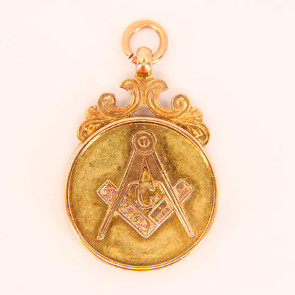 Vintage 9ct Masonic Solid Gold Fob Yellow Gold Hallmarked Birmingham 1969 Freemason Mason Pendant Loyalty Charm Gift
