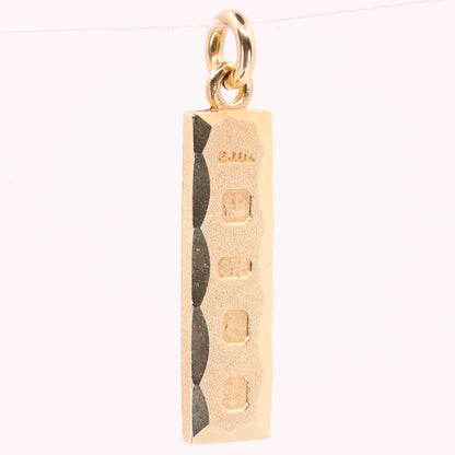 Vintage 9ct Hallmarked Yellow Gold 4g Ingot Pendant Charm Birmingham 1979 Gift