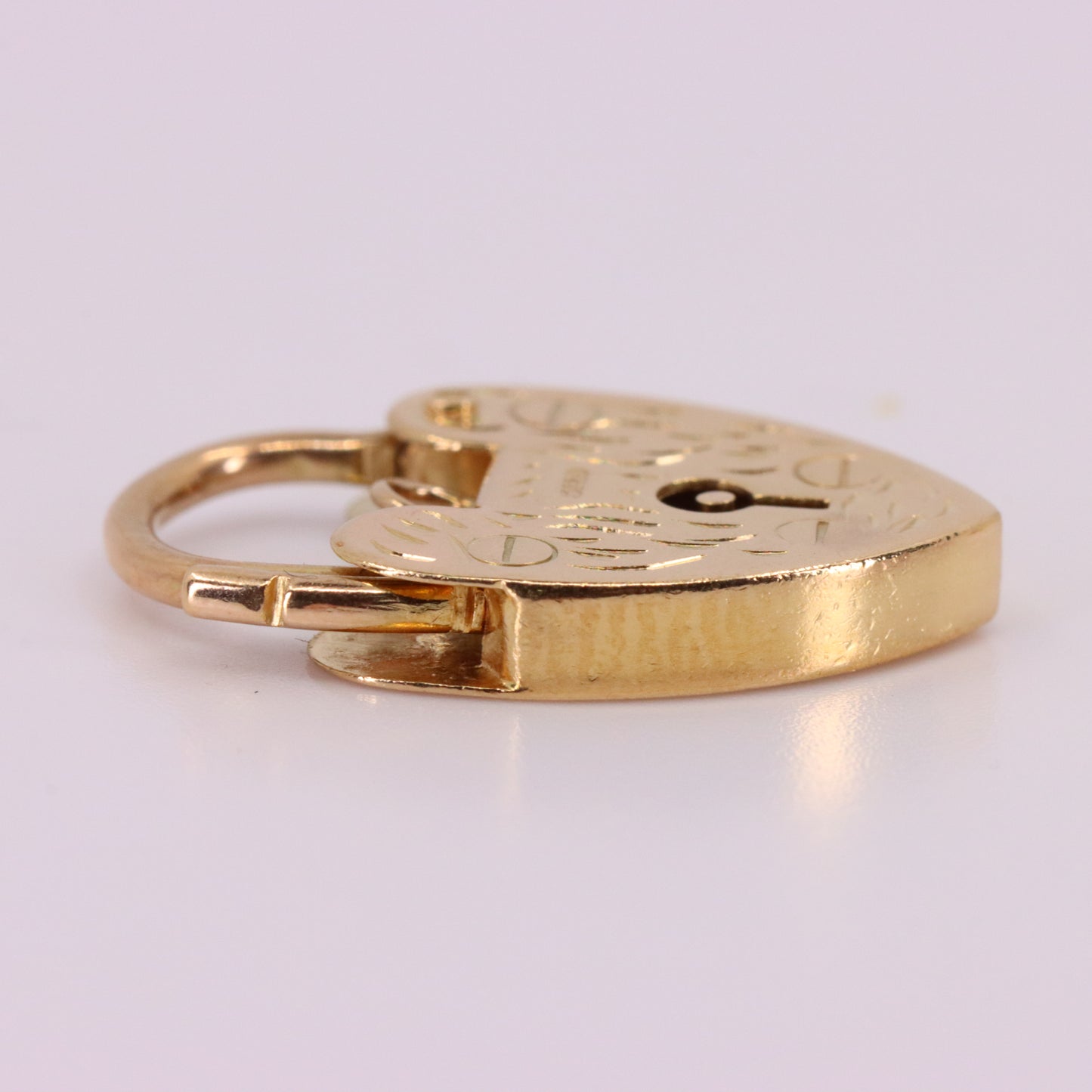 Vintage 9ct Yellow Gold Hallmarked Heart Padlock Charm Pendant Love Jewellery