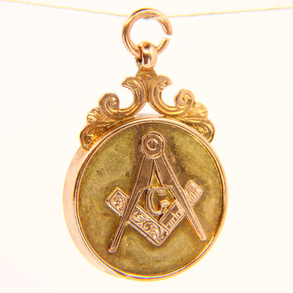 Vintage 9ct Masonic Solid Gold Fob Yellow Gold Hallmarked Birmingham 1969 Freemason Mason Pendant Loyalty Charm Gift
