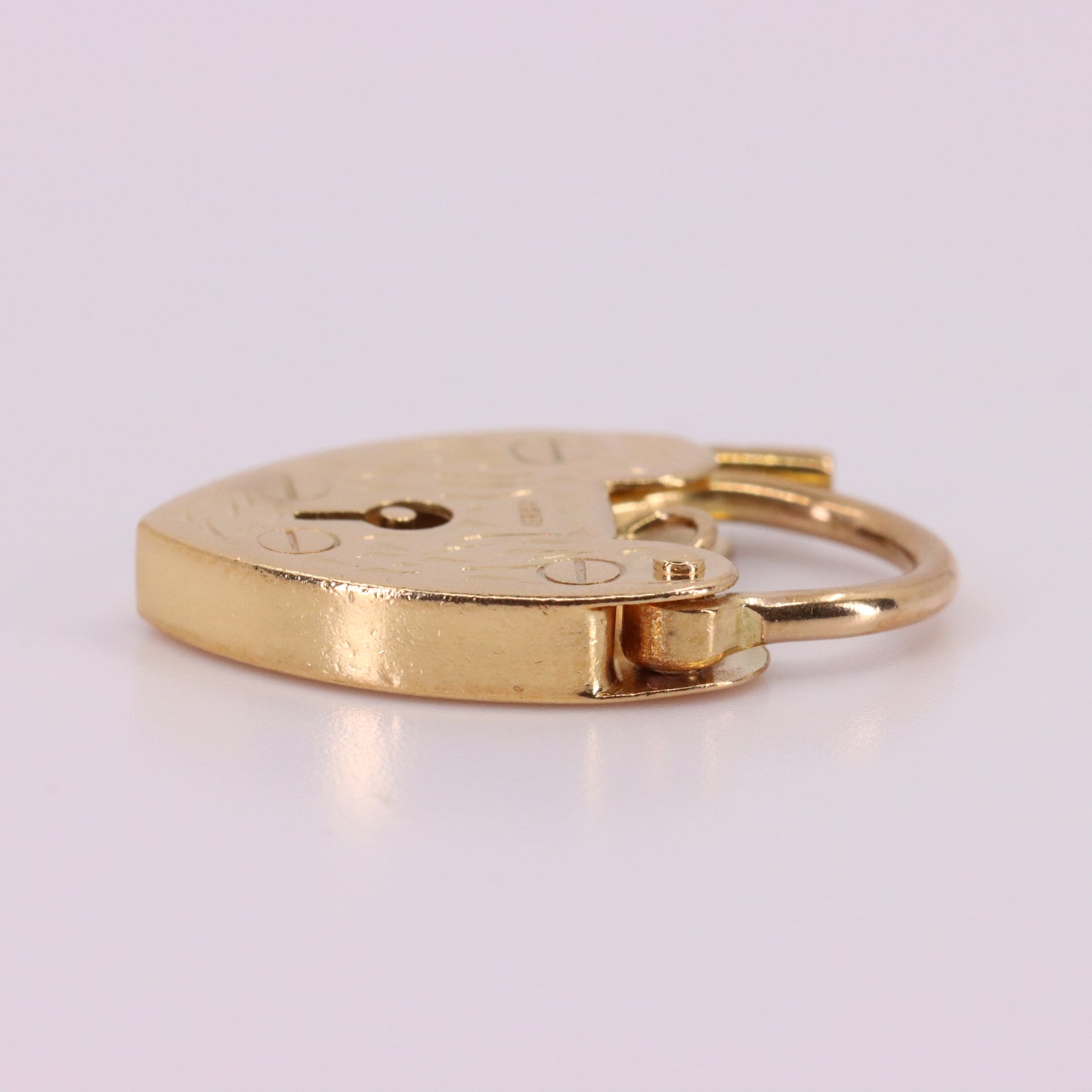 Vintage 9ct Yellow Gold Hallmarked Heart Padlock Charm Pendant Love Jewellery