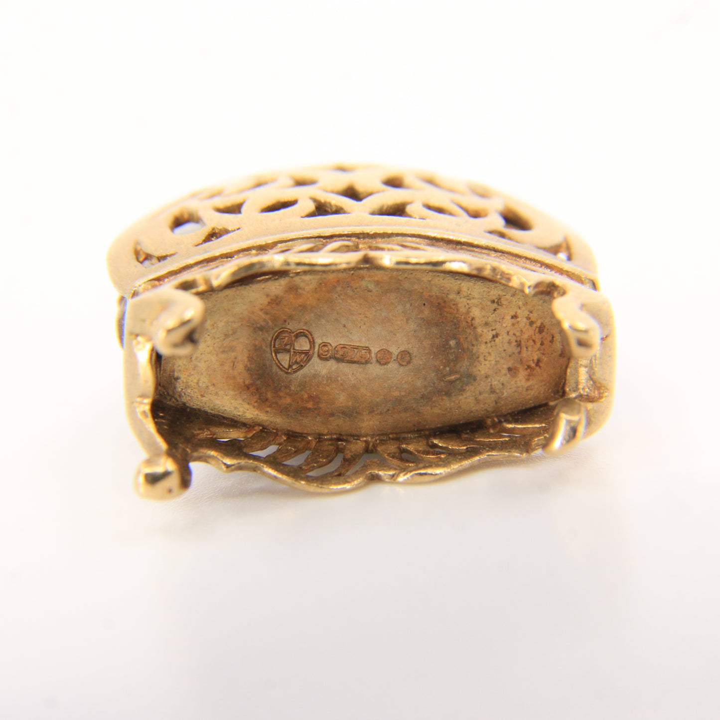 Vintage 9ct Hallmarked Gold Tiger Eye Buddha Pendant Charm Carved Gemstone Gift