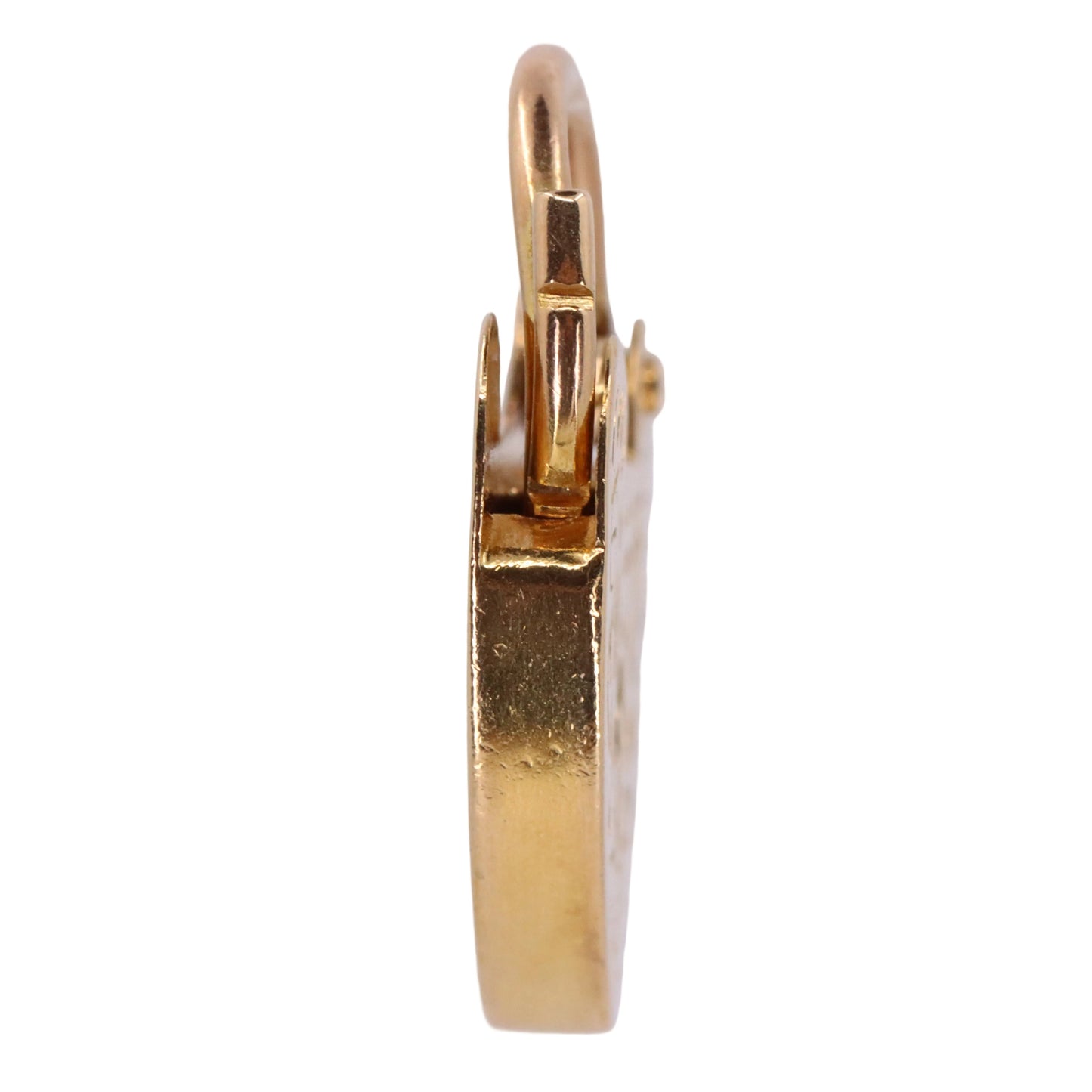 Vintage 9ct Yellow Gold Hallmarked Heart Padlock Charm Pendant Love Jewellery