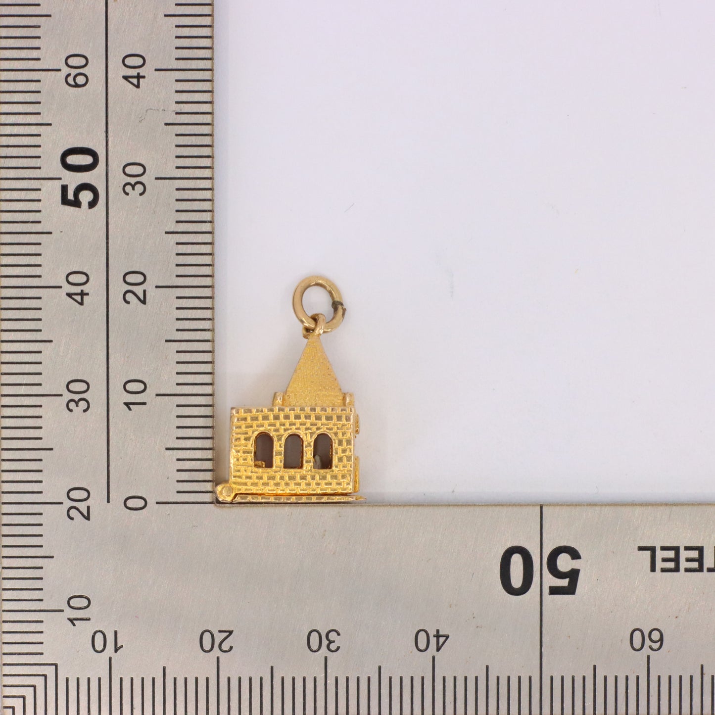 Vintage 9ct Hallmarked Gold Opening Church Pendant Wedding Vows Charm Gift