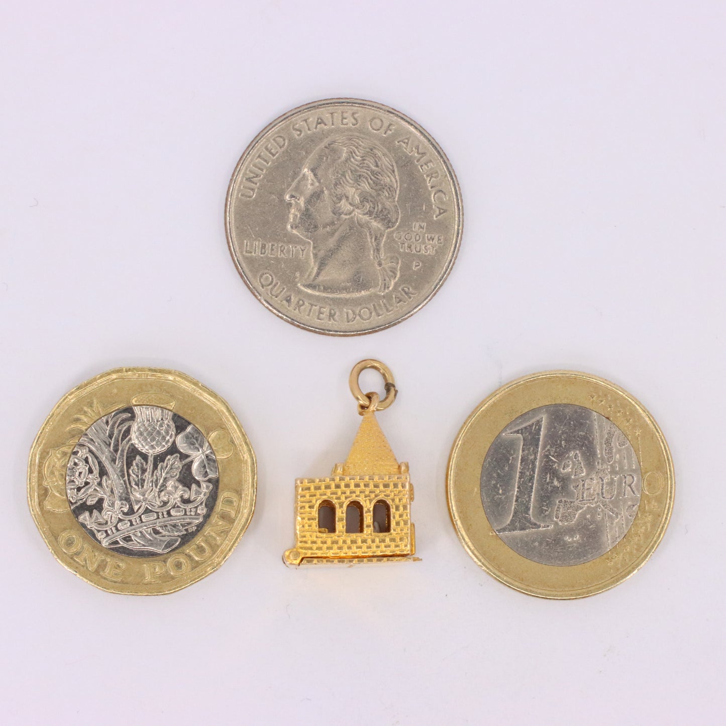 Vintage 9ct Hallmarked Gold Opening Church Pendant Wedding Vows Charm Gift