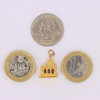 Vintage 9ct Hallmarked Gold Opening Church Pendant Wedding Vows Charm Gift
