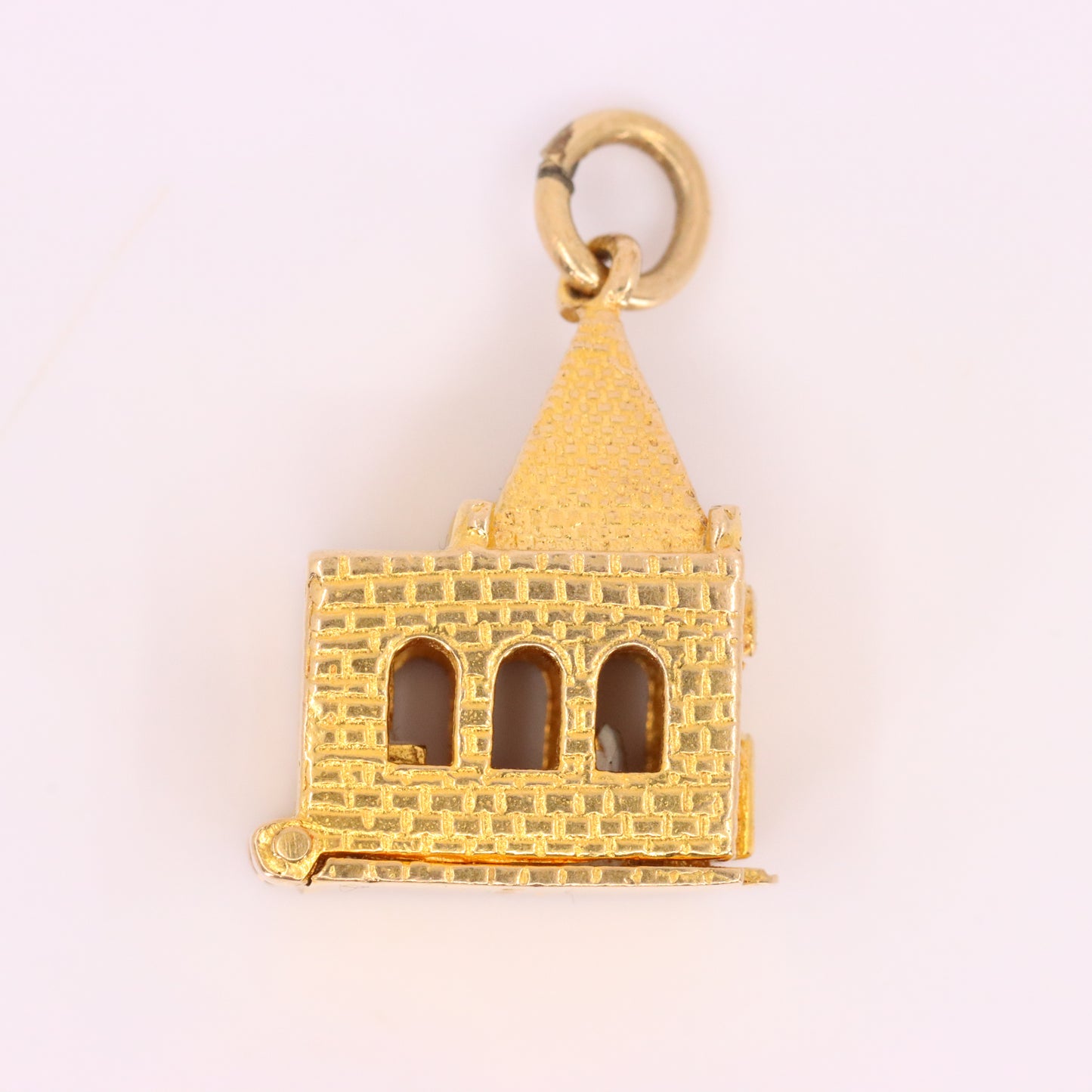Vintage 9ct Hallmarked Gold Opening Church Pendant Wedding Vows Charm Gift