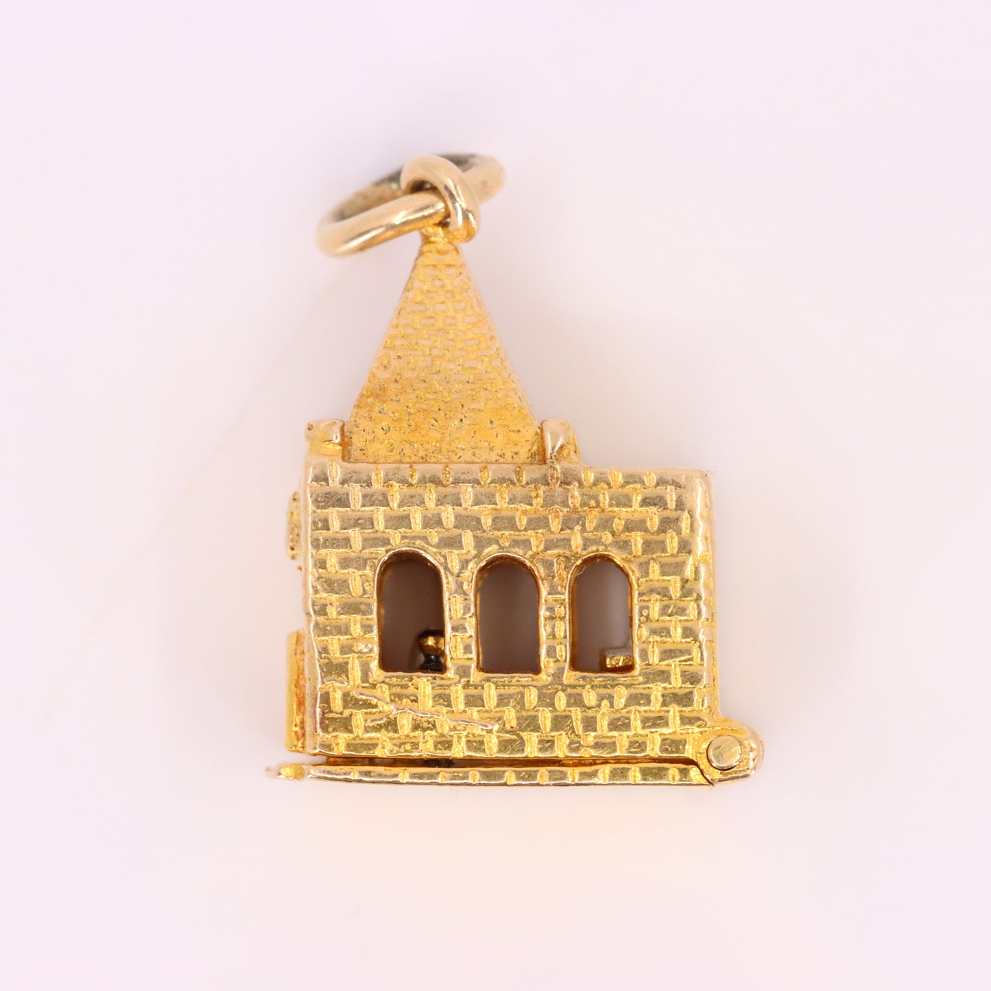 Vintage 9ct Hallmarked Gold Opening Church Pendant Wedding Vows Charm Gift