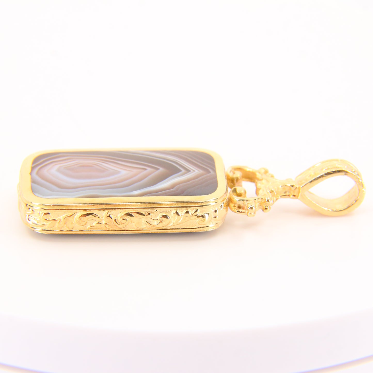 Vintage 9ct Gold Onyx Stone Pendant Yellow Gold Hallmarked Stone Pendant Gift