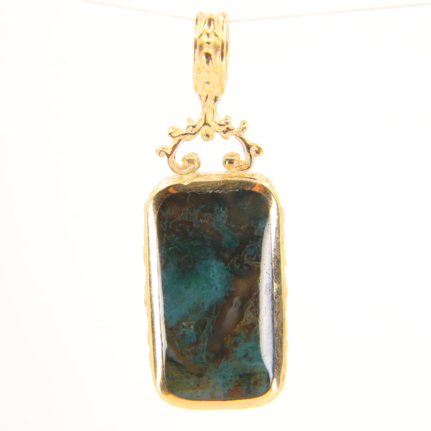 Vintage 9ct Gold Onyx Stone Pendant Yellow Gold Hallmarked Stone Pendant Gift