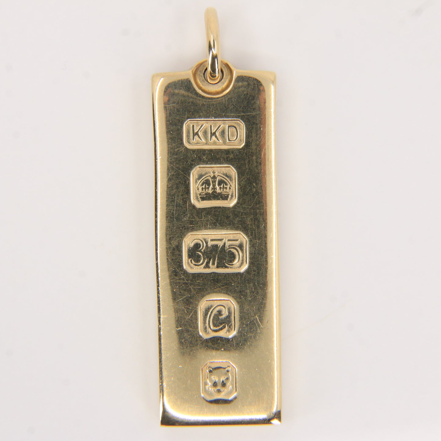Vintage 9ct Hallmarked Gold Ingot Pendant Heavy Solid Gold London 1977 Gift