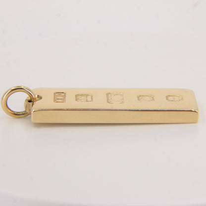 Vintage 9ct Hallmarked Gold Ingot Pendant Heavy Solid Gold London 1977 Gift